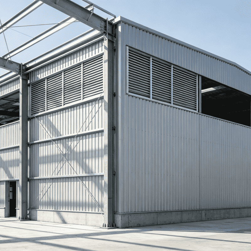 Langlebiges, vorgefertigtes Industrielagergebäude aus leichtem Stahl