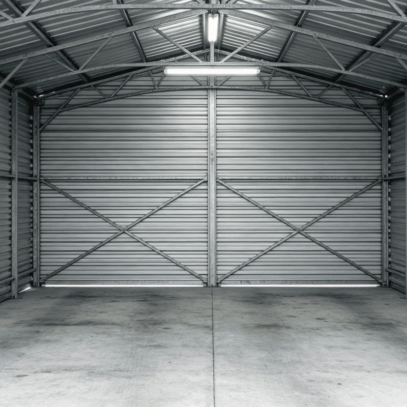 Direkt ab Werk vorgefertigte Stahlkonstruktionsgarage, isolierte Autogarage aus Sandwichpaneelen aus Metall