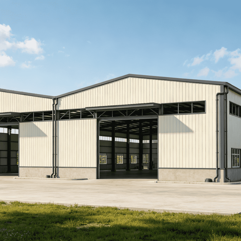 Factory Direct Twin Span Integrierte Werkstatt für vorgefertigte Stahlkonstruktionen