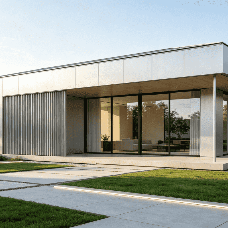 Villa mit leichter Stahlkonstruktion
