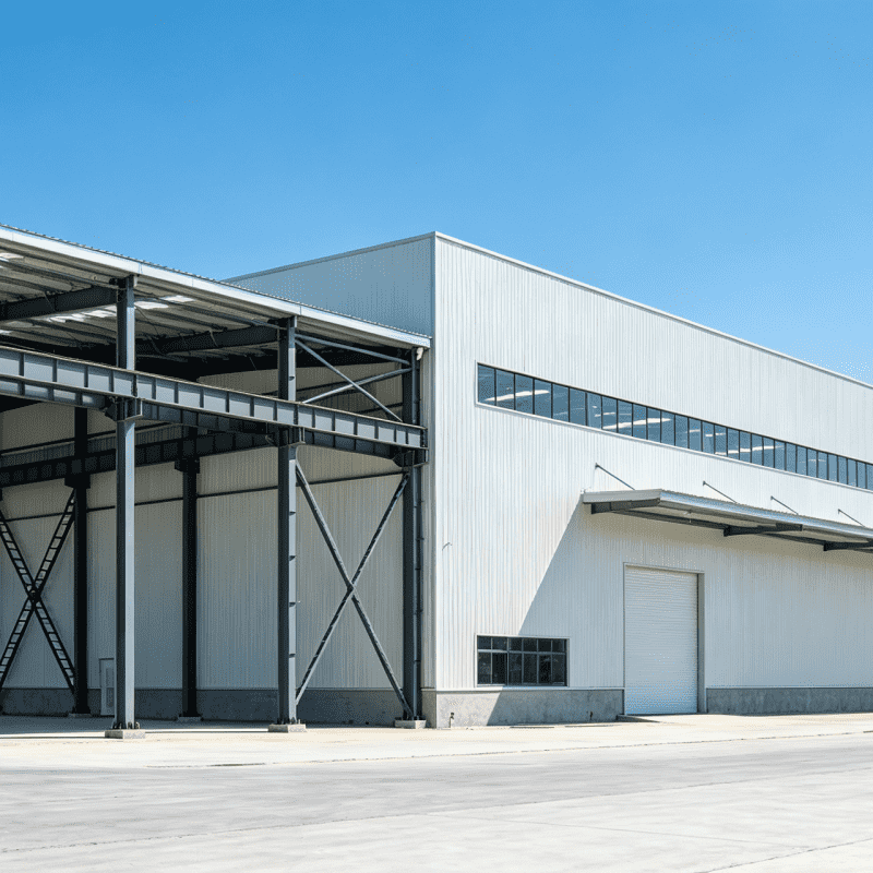Vorgefertigte Stahlkonstruktion, Standard-Werkstatt, isolierte Sandwichplatte, Fertigfabrik, Lager geeignet