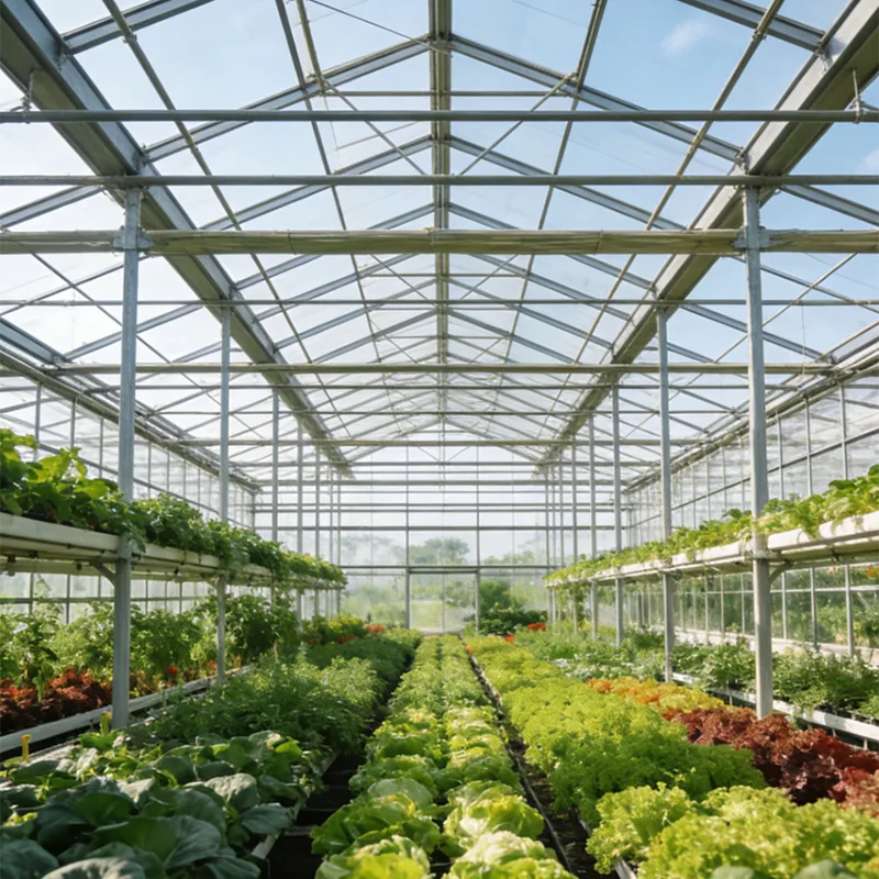 Gemüseanpflanzungsschuppen mit Stahlkonstruktion